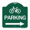 Signmission BicycleParking Right Arrow, Green & White Aluminum Architectural Sign, 18" x 18", GW-1818-24315 A-DES-GW-1818-24315 - alternate 1